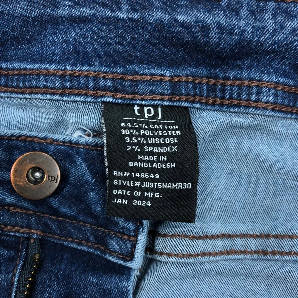 TPJ Perfect Jean Slim Thick Dark Wash Stretch Denim Jeans Mens 38x30